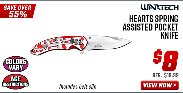 Wartech Hearts Spring Assisted Pocket Knife