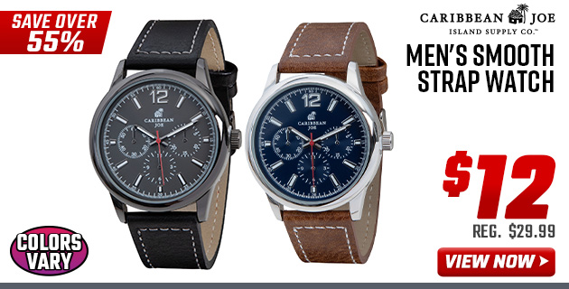 Caribbean Joe Men's Smooth Strap Watch