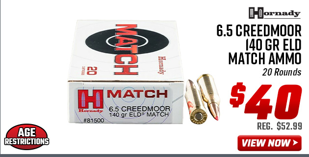 Hornady 6.5 Creedmoor 140 Gr ELD Match Ammo