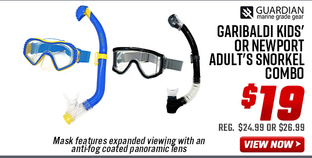 Guardian Garibaldi Kids' or Newport Adult's Snorkel Combo Guardian Garibaldi Kids' or Newport Adult's Snorkel Combo
