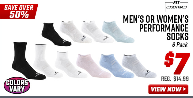 Fit Essentials Men's or Women's Performance Socks Fit Essentials Men's or Women's Performance Socks
