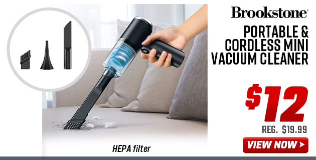 Brookstone Portable & Cordless Mini Vacuum Cleaner