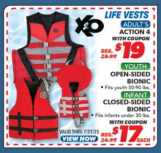 X2O Adult's , Youth or Infant Life Vest
