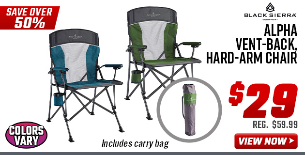 Black Sierra Alpha Vent-Back, Hard-Arm Chair