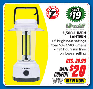 LitezAll 3500-Lumen Rechargeable Lantern
