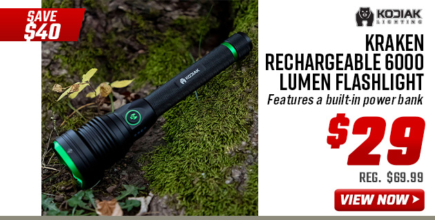 Kodiak Kraken Rechargeable 6000 Lumen Flashlight 
