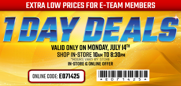 One Day Deals - Monday, July 14, 2025