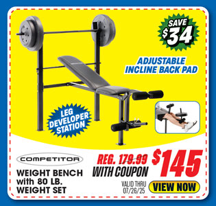 Competitor Weight Bench with 80-lb. Weight Set