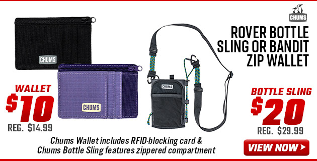 Chums Rover Bottle Sling or Bandit Zip Wallet