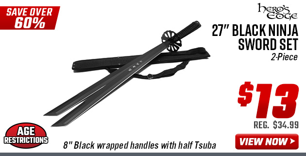 Hero's Edge 27 Black Ninja Sword Set 