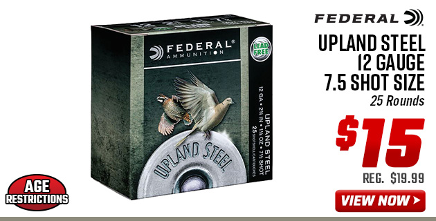 Federal Upland Steel 12 Gauge 7.5 Shot Size