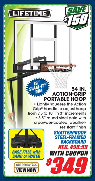 Lifetime 54 Action Grip Portable Hoop