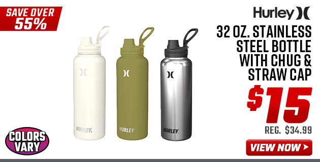 Hurley 32 oz. Stainless Steel Bottle with Chug & Straw Cap