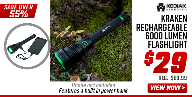 Kodiak Kraken Rechargeable 6000 Lumen Flashlight