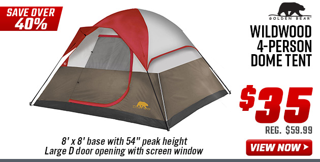 Golden Bear Wildwood 4-Person Dome Tent