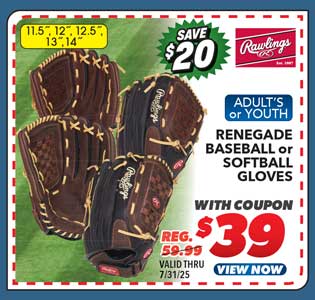 Rawlings Adult's or Youth Renegade Series Baseball or Softball Glove