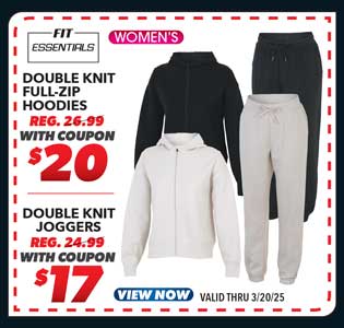 Fit Essentials Women's Double Knit Full-Zip Hoodie or Double Knit Joggers