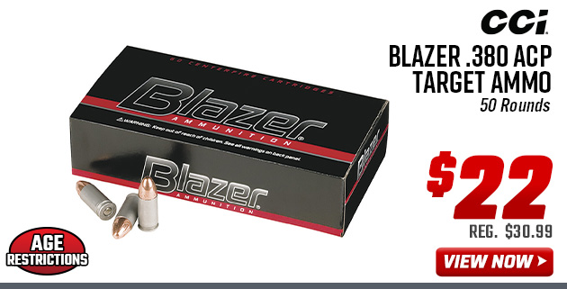 CCI Blazer .380 ACP Target Ammo