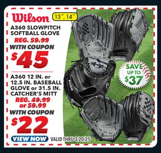 Wilson A360 Baseball Glove, Slowpitch Softball Glove or Catchers Mitt