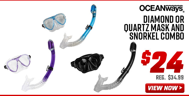 Oceanways Diamond or Quartz Mask and Snorkel Combo