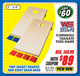 Wild Sports Regulation Width and Length Wood Cornhole Game