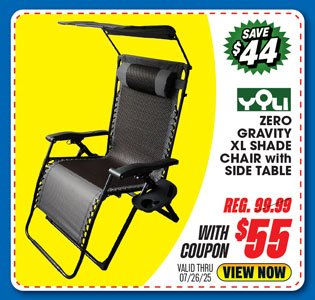 Yoli Zero Gravity XL Shade Chair with Side Table