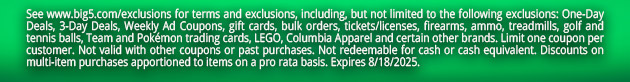 See www.big5.com/exclusions