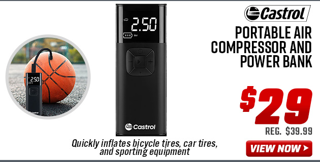 Castrol Portable Air Compressor and Power Bank Castrol Portable Air Compressor and Power Bank