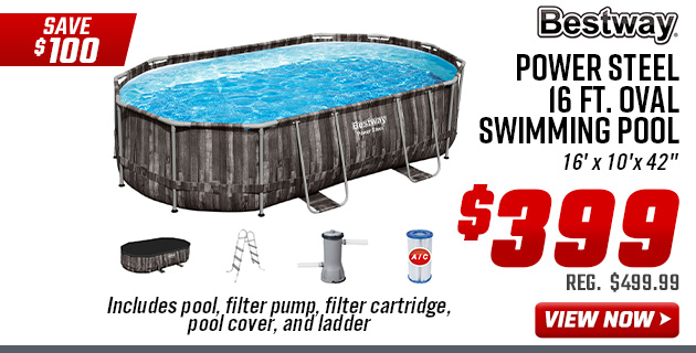 Bestway Power Steel 16 Ft. Oval Swimming Pool