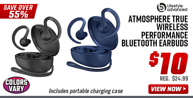 Lifestyle Advanced Atmosphere True Wireless Performance Bluetooth Earbuds 