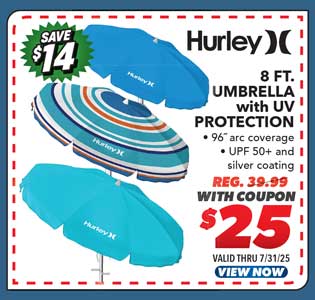 Hurley 8' Umbrella with UV Protection