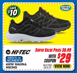 Hi-Tec Aww Mauna Waterproof Men's or Women's Hiking Shoes