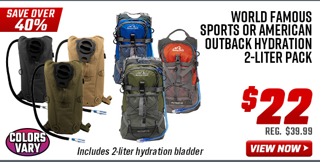 World Famous Sports or American Outback Hydration 2-Liter Pack