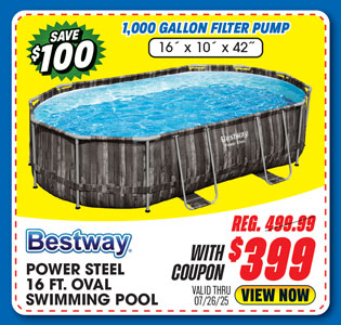 Bestway Power Steel 16 Ft. Oval Swimming Pool