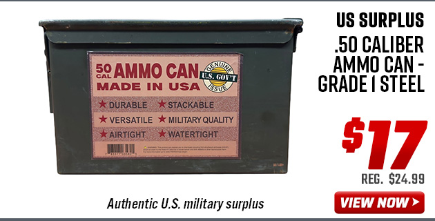 US Surplus .50 Caliber Ammo Can - Grade 1 Steel
