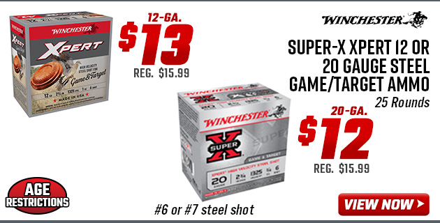Winchester Super-X Xpert 12 or 20 Gauge Steel Game/Target Ammo