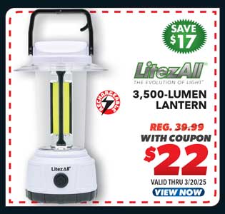LitezAll 3500-Lumen Rechargeable Lantern