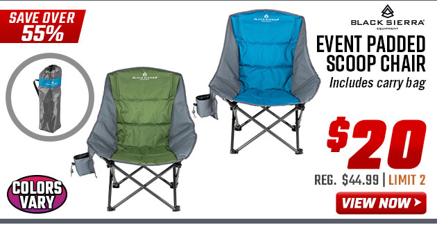 Black Sierra Event Padded Scoop Chair