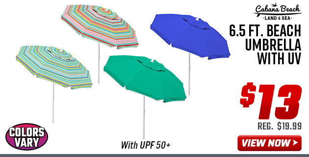 Cabana Beach 6.5 Ft. Beach Umbrella with UV