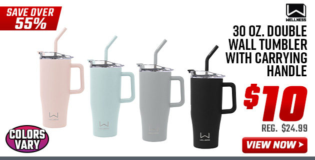 Wellness 30 oz. Double Wall Tumbler with Carrying Handle