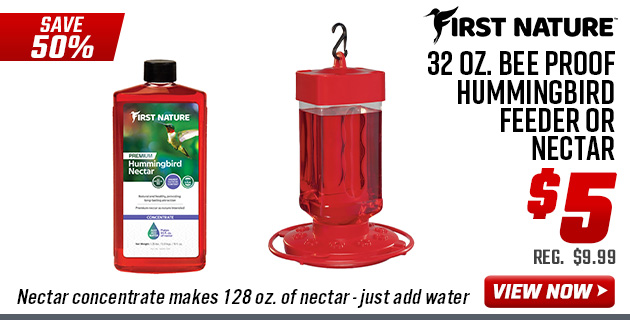 First Nature 32 Oz. Bee Proof Hummingbird Feeder or Nectar