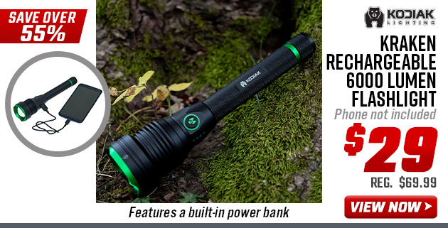 Kodiak Kraken Rechargeable 6000 Lumen Flashlight