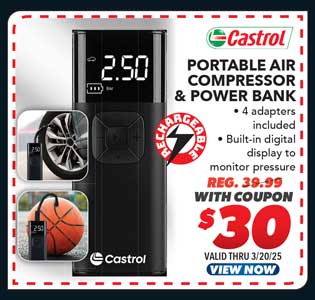Castrol Portable Air Compressor and Power Bank