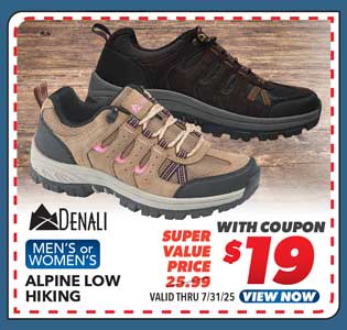 Denali Alpine Low Men's or Women's Hiking Shoes