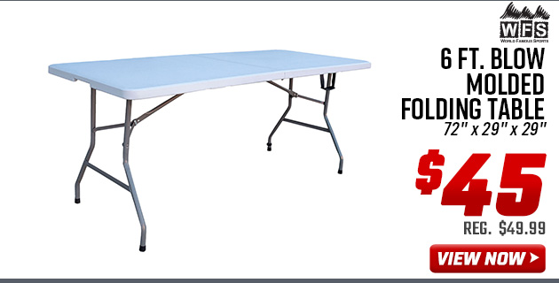 World Famous Sports 6 Ft. Blow Molded Folding Table
