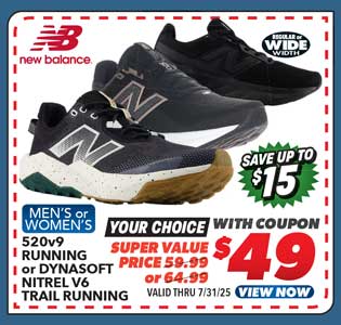 New Balance Men's or Women's 520 V9 or DynaSoft Nitrel V6 Running Shoes