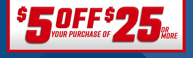 $5 off $25. Exclusions apply. Use code E250714