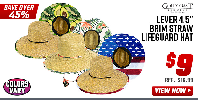 Goldcoast Sunwear Lever 4.5 Brim Straw Lifeguard Hat