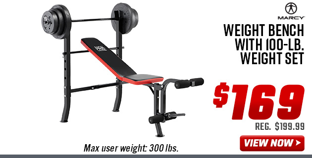 Marcy Pro Weight Bench with 100-lb. Weight Set