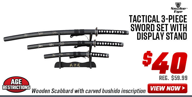 Snake Eye Tactical 3-Piece Sword Set with Display Stand